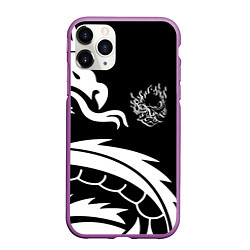 Чехол iPhone 11 Pro матовый Samurai dragon steel japan, цвет: 3D-фиолетовый