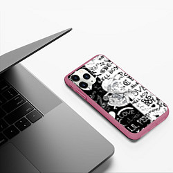 Чехол iPhone 11 Pro матовый Lii Peep pattern rap, цвет: 3D-малиновый — фото 2