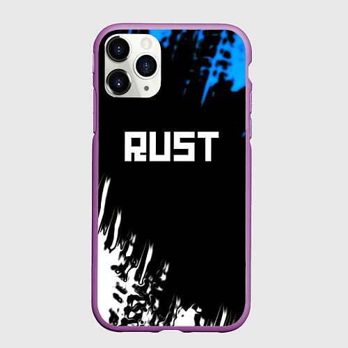 Чехол iPhone 11 Pro матовый Rust краски текстура штрихи / 3D-Фиолетовый – фото 1