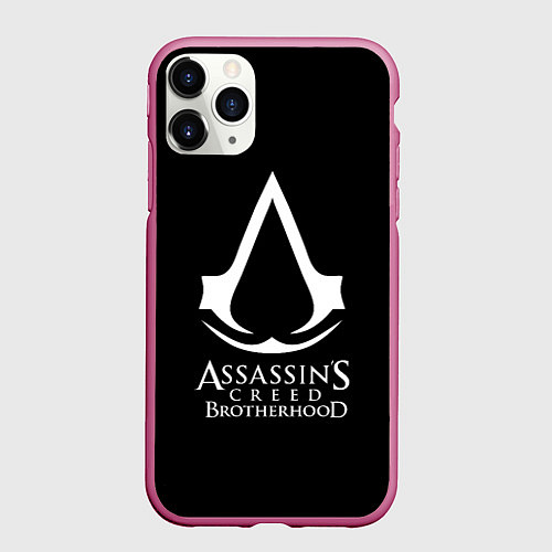 Чехол iPhone 11 Pro матовый Assassins Creed brotherhood / 3D-Малиновый – фото 1