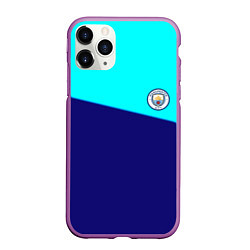 Чехол iPhone 11 Pro матовый Манчестер сити геометрия спорт, цвет: 3D-фиолетовый