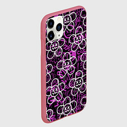Чехол iPhone 11 Pro матовый Узор граффити, цвет: 3D-малиновый — фото 2