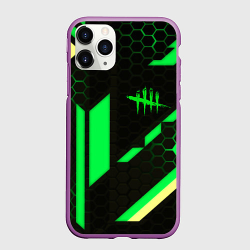 Чехол iPhone 11 Pro матовый Dead by daylight geometry pattern / 3D-Фиолетовый – фото 1
