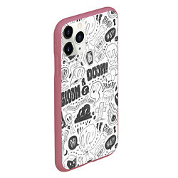 Чехол iPhone 11 Pro матовый Мрак и обречённость - приведения: паттерн, цвет: 3D-малиновый — фото 2