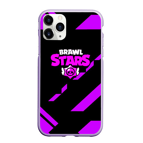 Чехол iPhone 11 Pro матовый Brawl stars geometry / 3D-Светло-сиреневый – фото 1