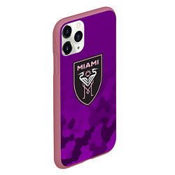 Чехол iPhone 11 Pro матовый Inter Miami logo pattern, цвет: 3D-малиновый — фото 2