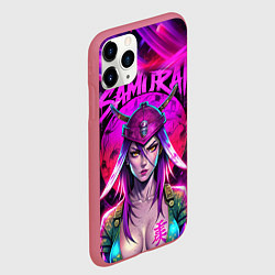Чехол iPhone 11 Pro матовый Девушка самурай в откровенном костюме, цвет: 3D-малиновый — фото 2