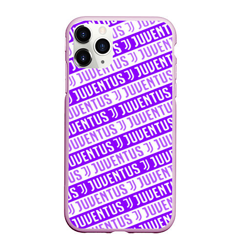 Чехол iPhone 11 Pro матовый Juventus pattern / 3D-Розовый – фото 1