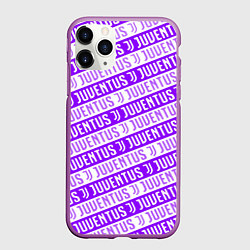 Чехол iPhone 11 Pro матовый Juventus pattern, цвет: 3D-фиолетовый