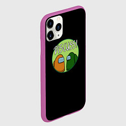 Чехол iPhone 11 Pro матовый Among us disquus, цвет: 3D-фиолетовый — фото 2