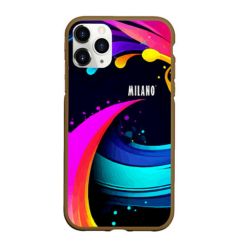 Чехол iPhone 11 Pro матовый Neon abstraction - Milano / 3D-Коричневый – фото 1