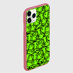 Чехол iPhone 11 Pro матовый Nirvana green logo smile, цвет: 3D-малиновый — фото 2