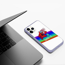 Чехол iPhone 11 Pro матовый Among us colors line монстр, цвет: 3D-светло-сиреневый — фото 2