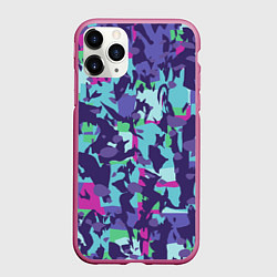 Чехол iPhone 11 Pro матовый Абстрактный фон со спортивным узором, цвет: 3D-малиновый
