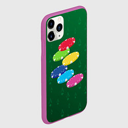 Чехол iPhone 11 Pro матовый Фишки -игра, цвет: 3D-фиолетовый — фото 2