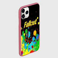 Чехол iPhone 11 Pro матовый Fallout цветные краски, цвет: 3D-малиновый — фото 2