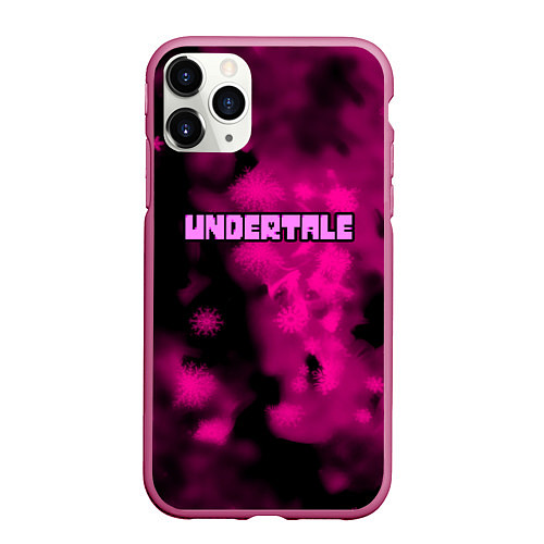 Чехол iPhone 11 Pro матовый Undertale pink game / 3D-Малиновый – фото 1