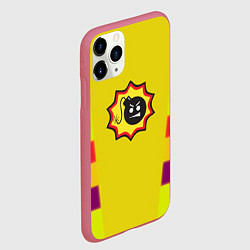 Чехол iPhone 11 Pro матовый Serious Sam logo - yellow geometry, цвет: 3D-малиновый — фото 2