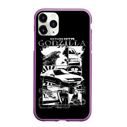 Чехол iPhone 11 Pro матовый Skyline GTR Godzilla, цвет: 3D-фиолетовый