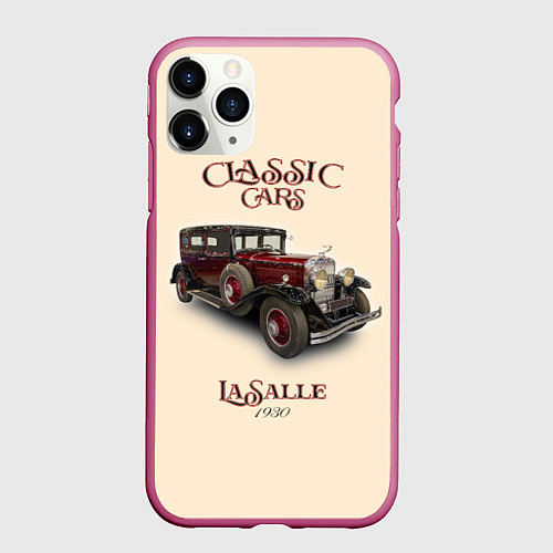 Чехол iPhone 11 Pro матовый Классические автомобили LaSalle / 3D-Малиновый – фото 1