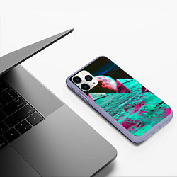 Чехол iPhone 11 Pro матовый Пирамиды и луна - стереоэффект, цвет: 3D-светло-сиреневый — фото 2