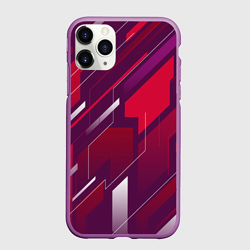 Чехол iPhone 11 Pro матовый Абстракция графика экстремальной формы / 3D-Фиолетовый – фото 1