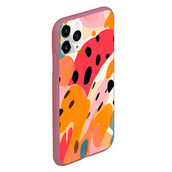 Чехол iPhone 11 Pro матовый Яркие пятна, цвет: 3D-малиновый — фото 2