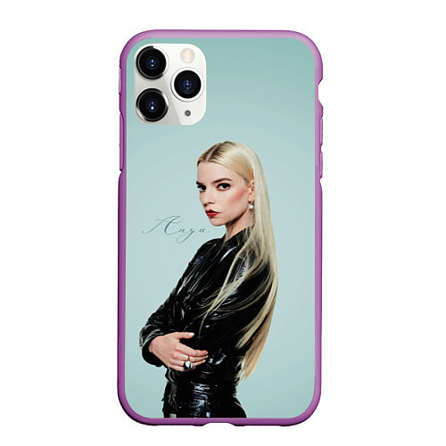 Чехол iPhone 11 Pro матовый Anya Taylor - Joy - actress / 3D-Фиолетовый – фото 1