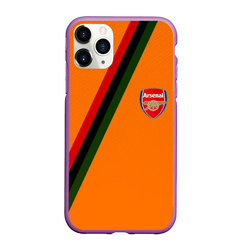 Чехол iPhone 11 Pro матовый Arsenal geometry steel / 3D-Фиолетовый – фото 1