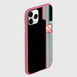 Чехол iPhone 11 Pro матовый Roblox glitch line, цвет: 3D-малиновый — фото 2