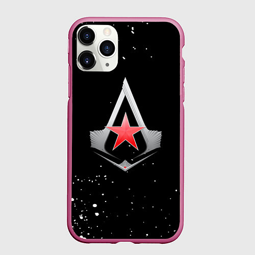 Чехол iPhone 11 Pro матовый Assassins creed russia / 3D-Малиновый – фото 1