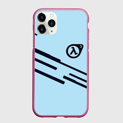 Чехол iPhone 11 Pro матовый Half life geometry steel / 3D-Малиновый – фото 1