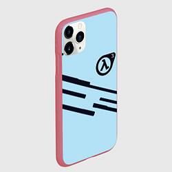Чехол iPhone 11 Pro матовый Half life geometry steel, цвет: 3D-малиновый — фото 2