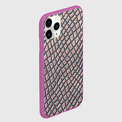 Чехол iPhone 11 Pro матовый Кожаный принт, цвет: 3D-фиолетовый — фото 2