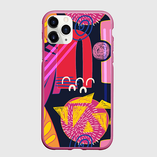 Чехол iPhone 11 Pro матовый Ширли мырли / 3D-Малиновый – фото 1