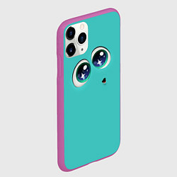 Чехол iPhone 11 Pro матовый Зависть эмоции - глаза крупно, цвет: 3D-фиолетовый — фото 2