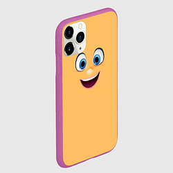 Чехол iPhone 11 Pro матовый Эмоция радости - лицо крупное, цвет: 3D-фиолетовый — фото 2