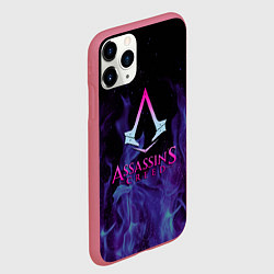 Чехол iPhone 11 Pro матовый Assassins Creed flame, цвет: 3D-малиновый — фото 2