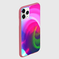 Чехол iPhone 11 Pro матовый Неоновая абстракция градиент, цвет: 3D-малиновый — фото 2