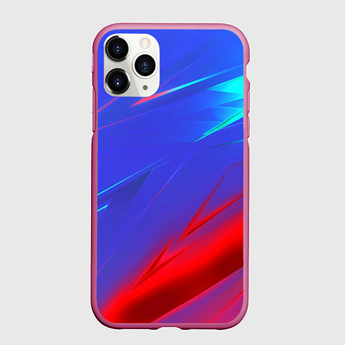 Чехол iPhone 11 Pro матовый Неоновые полосы геометрия / 3D-Малиновый – фото 1