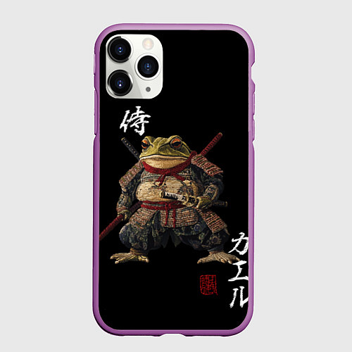 Чехол iPhone 11 Pro матовый Жаба войн / 3D-Фиолетовый – фото 1