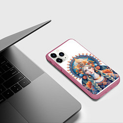 Чехол iPhone 11 Pro матовый Богиня красоты, славянские мотивы, новый русский с, цвет: 3D-малиновый — фото 2