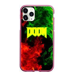 Чехол iPhone 11 Pro матовый Doom Eternal fire, цвет: 3D-малиновый