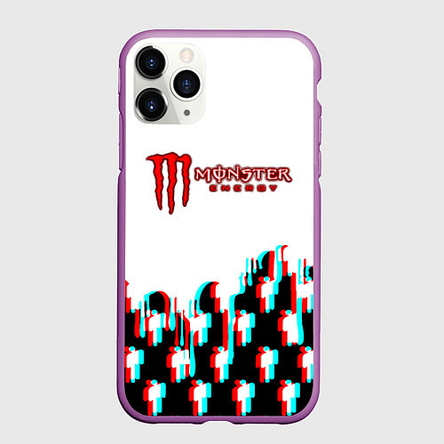 Чехол iPhone 11 Pro матовый Billie Eilish x Monster energy / 3D-Фиолетовый – фото 1