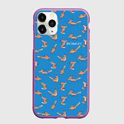Чехол iPhone 11 Pro матовый Паттерн лисёнок - Мой дикий друг