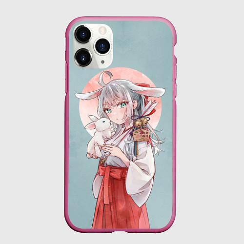 Чехол iPhone 11 Pro матовый Аля иногда кокетничает со мной по-русски - Алиса / 3D-Малиновый – фото 1
