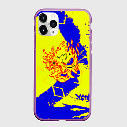 Чехол iPhone 11 Pro матовый Samurai logo yellow fire