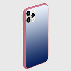 Чехол iPhone 11 Pro матовый Бело синий градиент, цвет: 3D-малиновый — фото 2