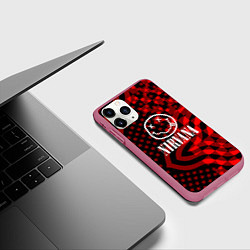 Чехол iPhone 11 Pro матовый Nirvana star pattern, цвет: 3D-малиновый — фото 2