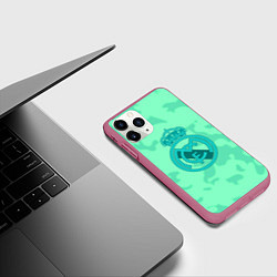 Чехол iPhone 11 Pro матовый Реал Мадрид камуфляж, цвет: 3D-малиновый — фото 2